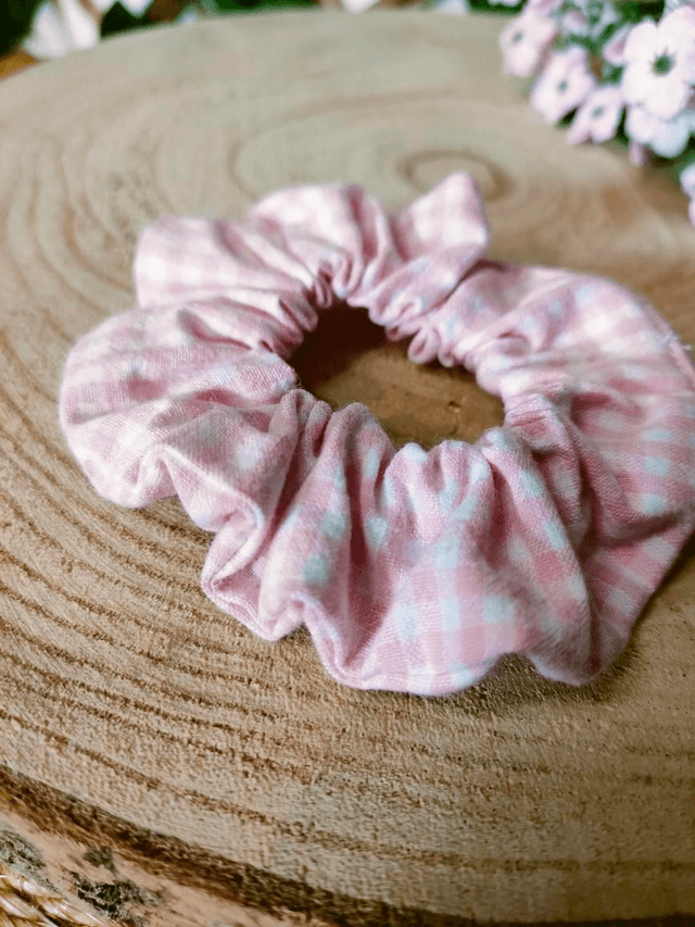 Chouchou imprimé vichy rose 