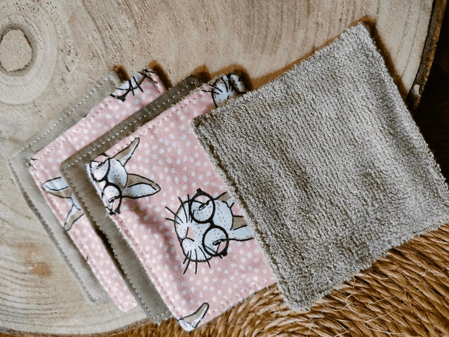 Lot de 5 lingettes thème lapin 