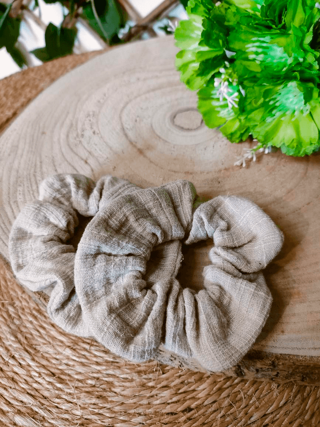Chouchou uni beige 